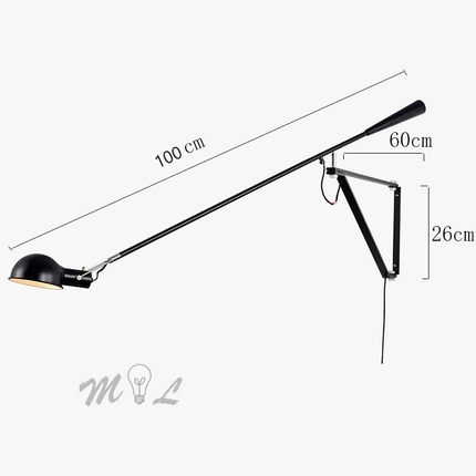 Applique murale nordique rotative LED design élégant en fer — LZ4P9XQ