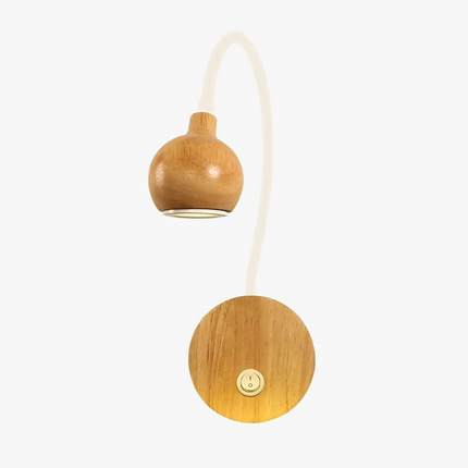 Applique murale nordique en bois avec tête orientable et interrupteur — LZ4X9T2