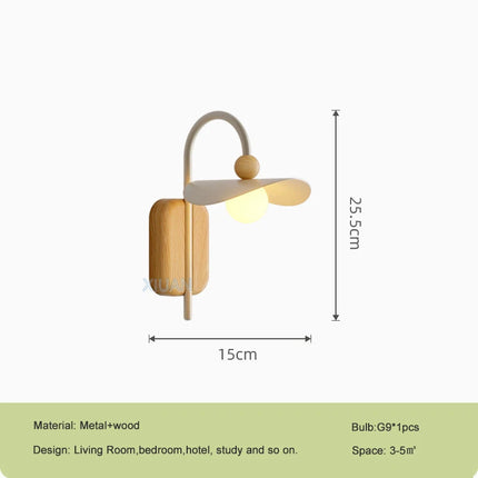 Applique murale LED en bois style nordique pour bureau et restaurant — LZ4X9P2