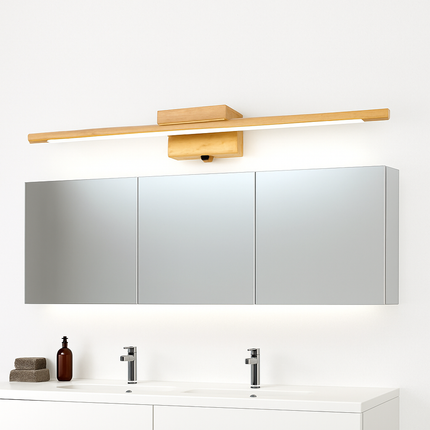 Applique murale nordique en bois massif pour salle de bains — LZ4X9T2