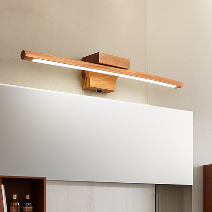 Applique murale nordique en bois massif pour salle de bains — LZ4X9T2