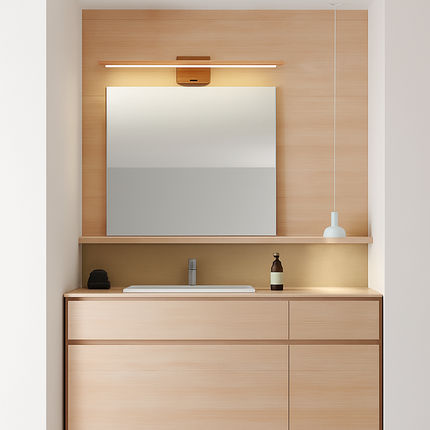 Applique murale nordique en bois massif pour salle de bains — LZ4X9T2