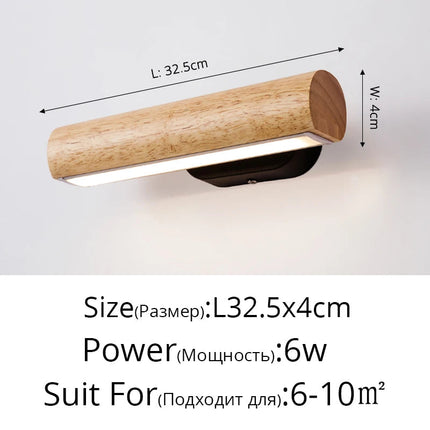 Applique murale nordique en bois pour éclairage intérieur — LZ4X9P7