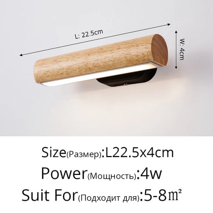 Applique murale nordique en bois pour éclairage intérieur — LZ4X9P7