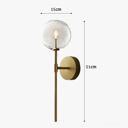 Applique murale nordique en boule de verre transparent style rétro américain — LZ4X9M
