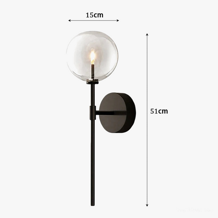 Applique murale nordique en boule de verre transparent style rétro américain — LZ4X9M