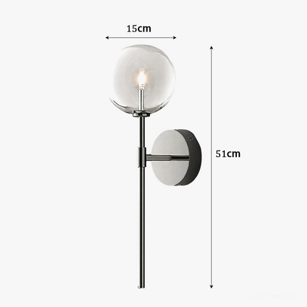 Applique murale nordique en boule de verre transparent style rétro américain — LZ4X9M
