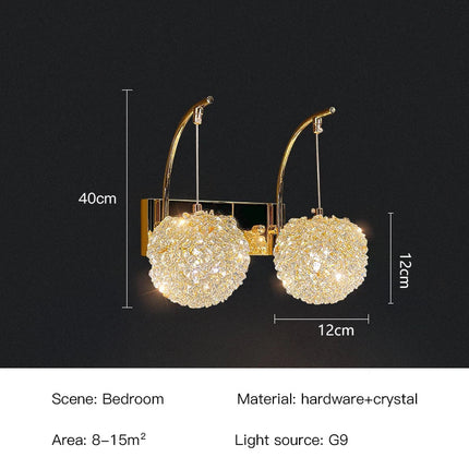 Applique murale LED nordique en cristal au design élégant — LZ4X9QJ