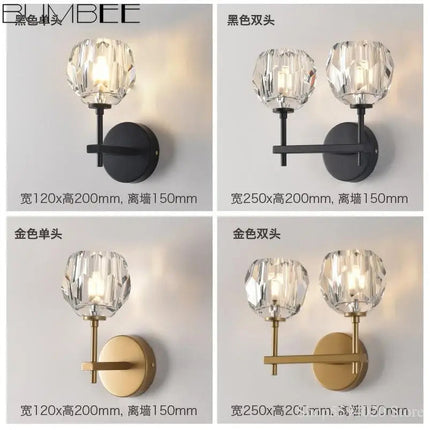 Applique murale nordique simple en cristal style postmoderne — LZ4QJ7M
