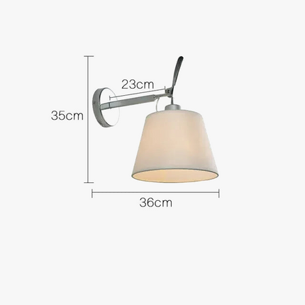Applique murale nordique en tissu argenté avec support inox — LZ4X9J2