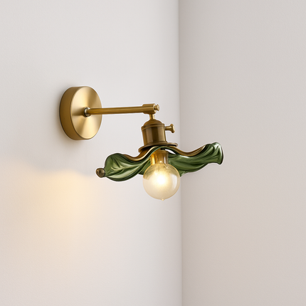 Applique murale nordique en verre et laiton avec miroir LED intégré — LZ4X9P2