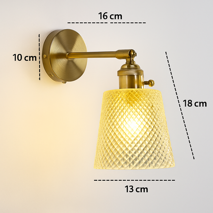 Applique murale nordique en verre et laiton avec miroir LED intégré — LZ4X9P2