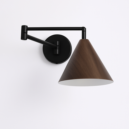 Applique murale nordique à bras bascule pliable effet grain de bois style japonais — LZ4X9T2