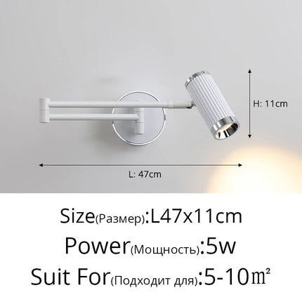 Applique murale nordique télescopique pliable avec protection des yeux — LZ4X9Q