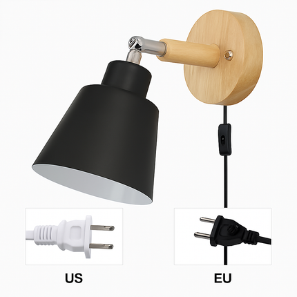 Applique murale nordique rotative avec interrupteur macaron — LZ4X9P2