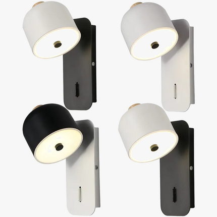Applique murale nordique rotative avec interrupteur intégré pour éclairage intérieur — LZ4X9T2