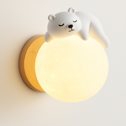 Applique murale animaux lune, ours, lapin astronaute pour chambre enfant — LZ4X9Q