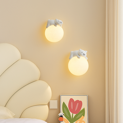 Applique murale animaux lune, ours, lapin astronaute pour chambre enfant — LZ4X9Q