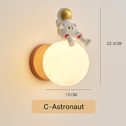 Applique murale animaux lune, ours, lapin astronaute pour chambre enfant — LZ4X9Q