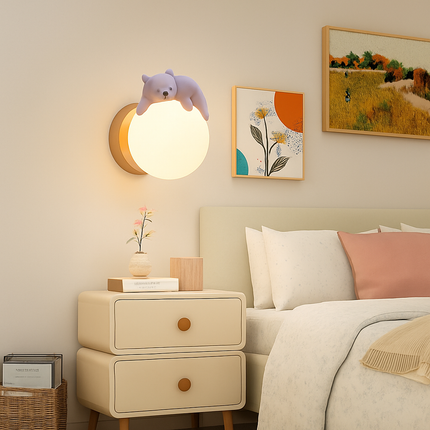 Applique murale animaux lune, ours, lapin astronaute pour chambre enfant — LZ4X9Q