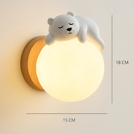 Applique murale animaux lune, ours, lapin astronaute pour chambre enfant — LZ4X9Q