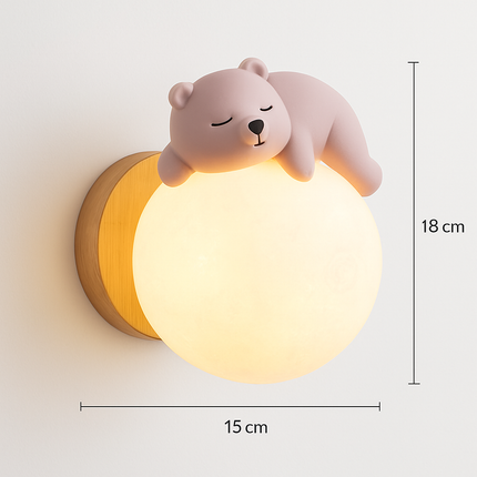 Applique murale animaux lune, ours, lapin astronaute pour chambre enfant — LZ4X9Q