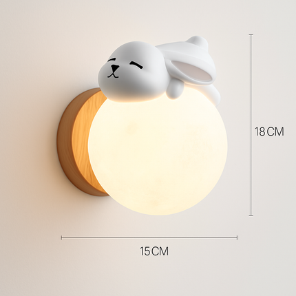 Applique murale animaux lune, ours, lapin astronaute pour chambre enfant — LZ4X9Q