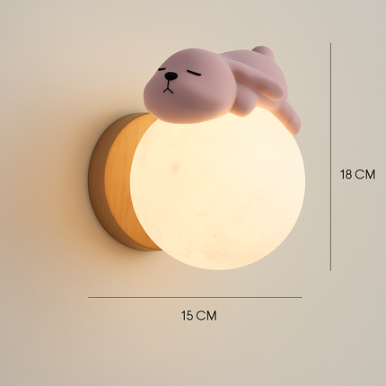 Applique murale animaux lune, ours, lapin astronaute pour chambre enfant — LZ4X9Q