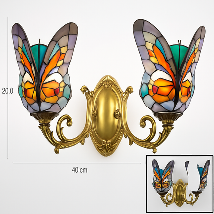 Applique murale papillon en vitrail style méditerranéen boho — LZ4X9Q2N