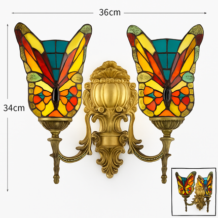 Applique murale papillon en vitrail style méditerranéen boho — LZ4X9Q2N