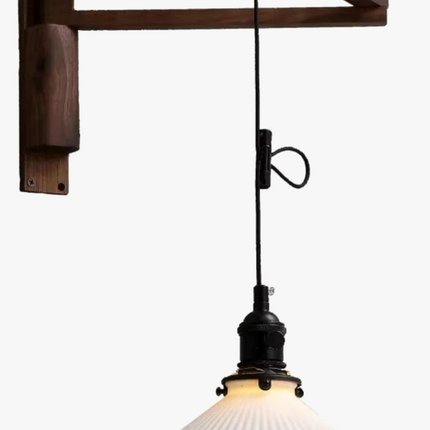 Applique murale pliante en noyer au style rétro nostalgique — LZ4QW7J