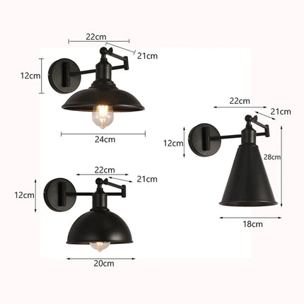 Applique murale rétro américaine avec bras pliant pour lecture — LZ4X9Q2