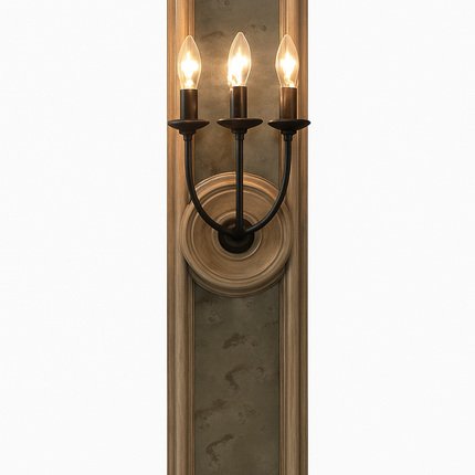 Applique murale rétro américaine avec cadre miroir et lampe bougie ancienne — LZ4X9QJ