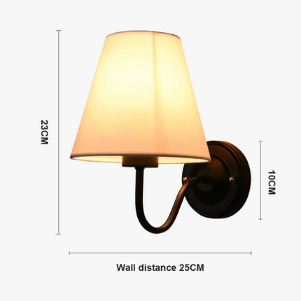 Applique murale LED rétro américaine en tissu avec abat-jour européen — LZ4X9P2