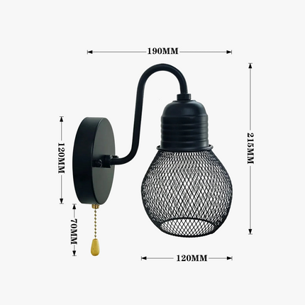 Applique murale rétro avec interrupteur à tirette et luminaire intérieur — LZ4XJ9