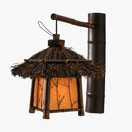 Applique murale rétro en bambou et PVC pour décoration intérieure — LZ4X9T2