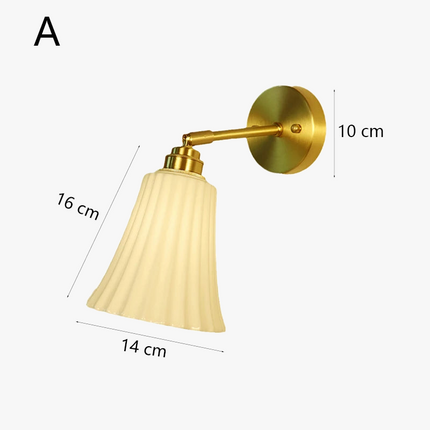 Applique murale minimaliste en laiton et céramique rétro — LZ4X9P