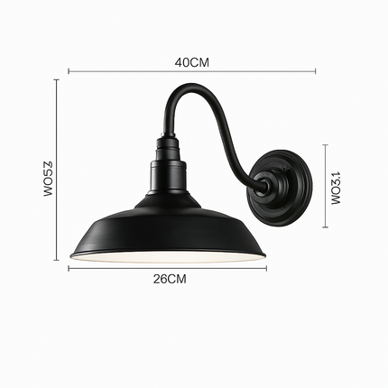 Applique murale style industriel rétro pour intérieur et extérieur — LZ4X9P