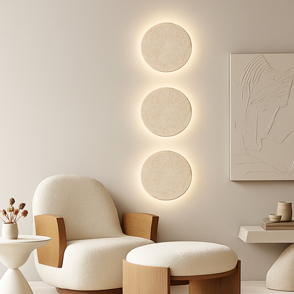 Applique murale ronde en pierre naturelle pour ambiance artistique — LZ4X9T2