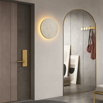 Applique murale ronde en pierre naturelle pour ambiance artistique — LZ4X9T2