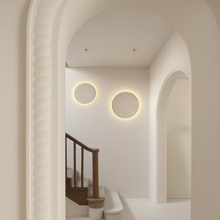 Applique murale ronde en pierre naturelle pour ambiance artistique — LZ4X9T2