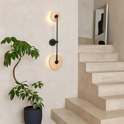 Applique murale ronde en travertin avec éclairage LED d’ambiance — LZ4P9XQ