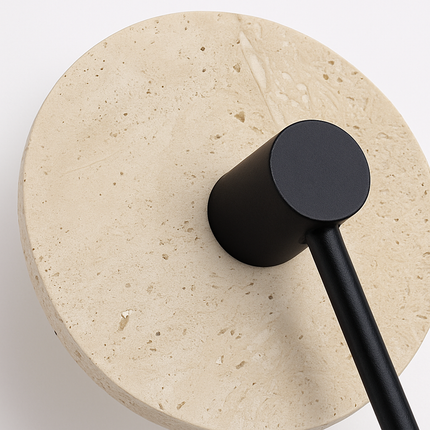 Applique murale ronde en travertin avec éclairage LED d’ambiance — LZ4P9XQ