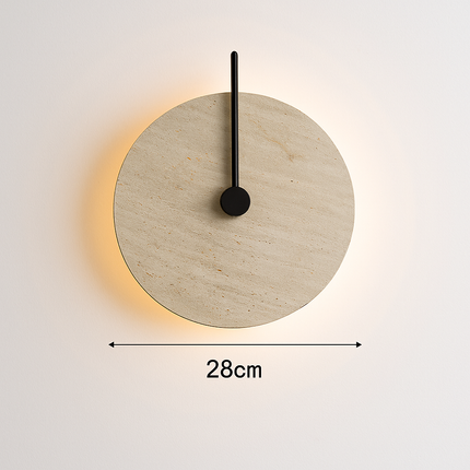 Applique murale ronde en travertin avec éclairage LED d’ambiance — LZ4P9XQ