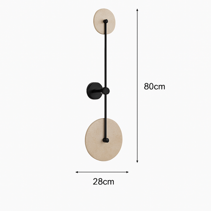 Applique murale ronde en travertin avec éclairage LED d’ambiance — LZ4P9XQ