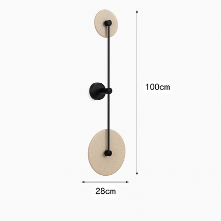 Applique murale ronde en travertin avec éclairage LED d’ambiance — LZ4P9XQ