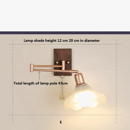 Applique murale en bois avec bras pivotant réglable — LZ4N7Q2