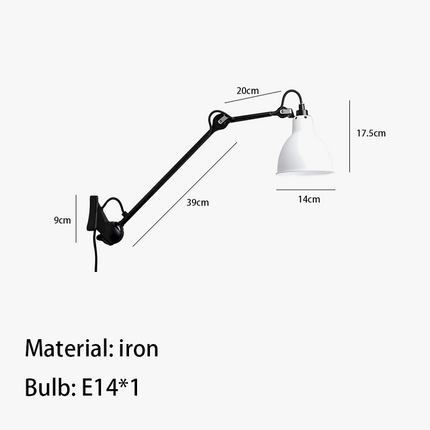 Applique murale rotative en métal avec prise intégrée pour éclairage — LZ4X9J