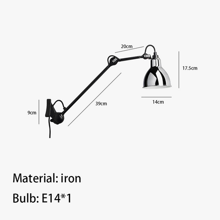 Applique murale rotative en métal avec prise intégrée pour éclairage — LZ4X9J