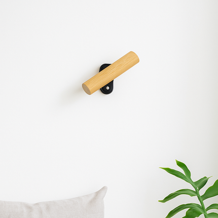 Applique murale en bois minimaliste rotative avec interrupteur LED — LZ4X9P2